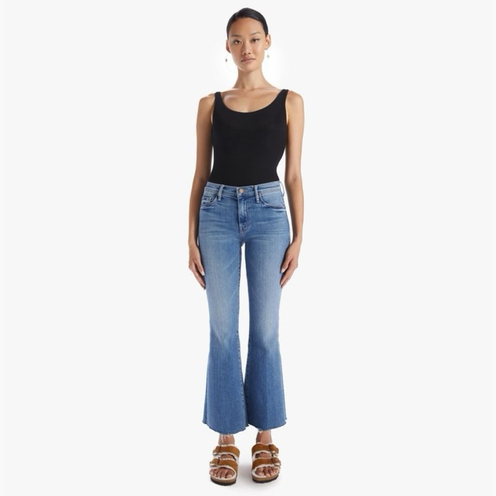 Mother The Weekender Fray Jeans (Sz 25) Flared Leg Stretch Hop On Hop Off
